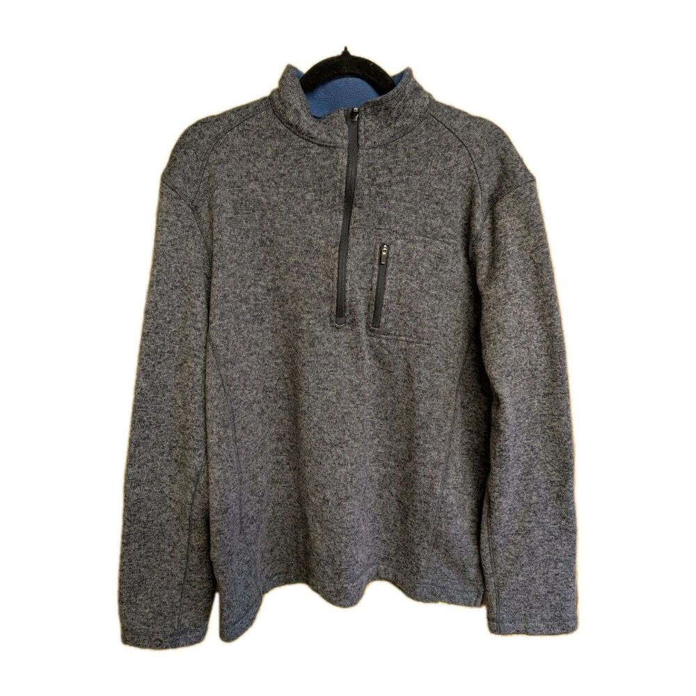 Woolrich Angler Quarter Zip Fleece Men's XL Gray Pullover Sweatshirt